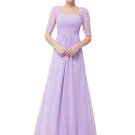 Empire Waisted Thistle Lace Chiffon Maxi Dress with Open Back RM452