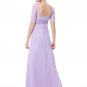 Empire Waisted Thistle Lace Chiffon Maxi Dress with Open Back RM452