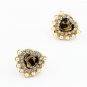 Animals leopard heart earrings with pearls