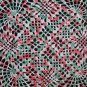 #157 Two (2) Hand Made Crocheted Multi Red, White, Green Doilies - 12.5" Square