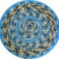 #177 Hand Made Crocheted Multi Olive Green, Black & Cream Doily - 18" Round