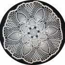 #178 Hand Made Crocheted White Pinapple Doily - 17" Round