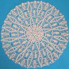 #189 Hand Made Crocheted Pastel Pink, Green & Yellow Multi Doily - 14" Round