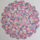 #216 Hand Made Crochet Pink Multi Doily - 14.5" Round