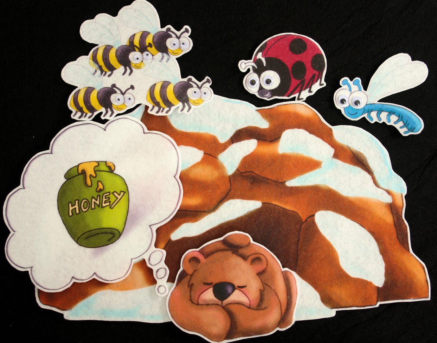 Sleepy Bear 14-pc Flannel Felt Story