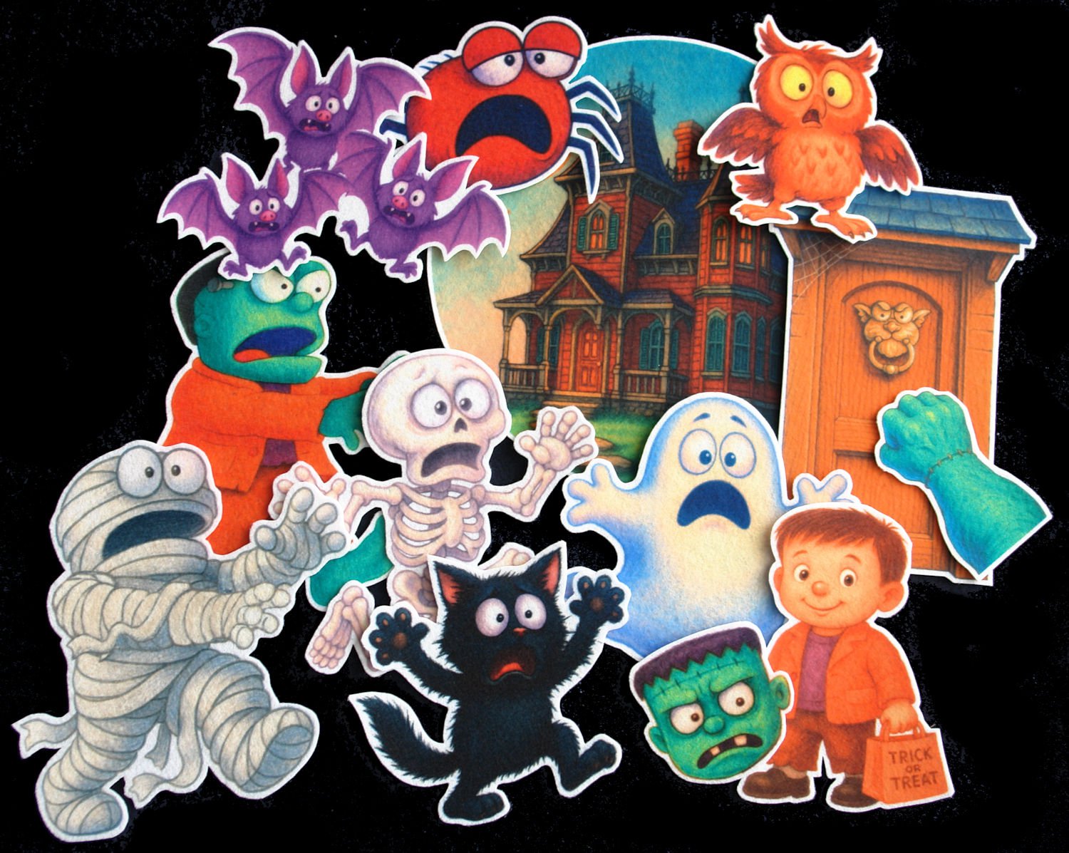 Inside a House That is Haunted 13-pc Flannel Felt Set