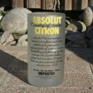Absolut Citron Vodka Upcycled Bottle Drinking Glass / Vase / Luminary