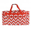 RED AND WHITE 22 IN CHEVRON DUFFLE (DSI1178)