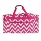PINK AND WHITE 22 IN CHEVRON DUFFLE (DSI1175)