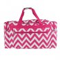 PINK AND WHITE 22 IN CHEVRON DUFFLE (DSI1175)