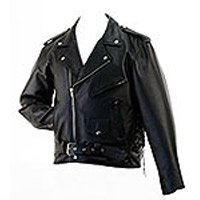 SOLID LEATHER MOTORCYCLE JACKET 2XL