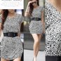 black leopard grain ide pleated dress