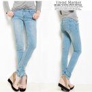 Light Blue Women Slim Washed Jeans