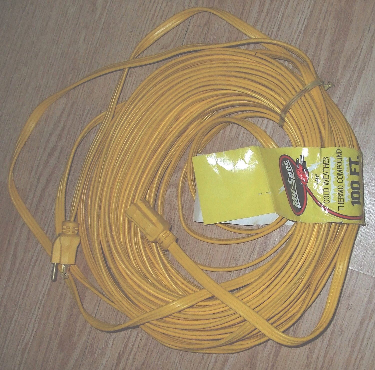 extention cord sale 100ft yellow flat extension cord VENDOR millspec