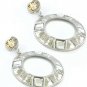 Crystal Metal Round Earrings