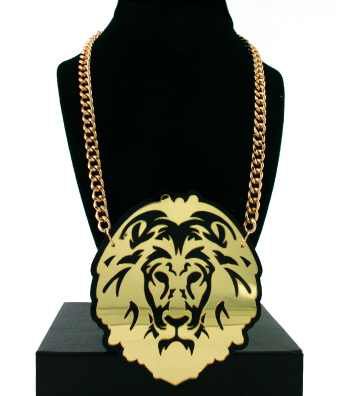 Plexiglass Large Lion Head Necklace