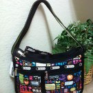 Le Sportsac Multicolor "High Five" Print Nylon Crossbody Shoulder Bag NWT Deluxe