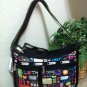 Le Sportsac Multicolor "High Five" Print Nylon Crossbody Shoulder Bag NWT Deluxe
