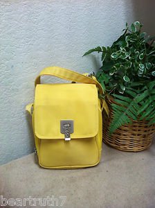 DKNY Donna Karan NY Yellow Nylon Crossbody Shoulder Bag Handbag