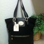 NWT Emma Fox Black Suede & Pebble Leather Tote Shoulder Purse Handbag