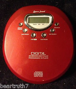 Lenoxx Sound Portable CD Player, Red w/ Gray bottom, Model CD-85, Good Condition