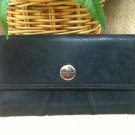 Kenneth Cole Reaction Black Leather Tri-Fold Clutch Wallet