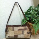 Fossil Multi-Color Brown Jacquard Fabric & Suede Shoulder Bag Handbag w/Key