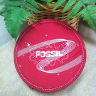 FOSSIL Auto Car Red w/White Letters 18 Disc Circular-Zip CD Holder