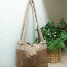 Original Jimini Brown Soft Microfiber Bead Embellished Tote Shoulder Handbag