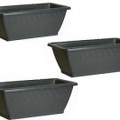 Large Rectangle Flower Pot / Planter 14" Green  Qty 3