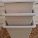 Large Square Flower Pot / Planter 8.75" Grey  Qty 3