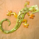 Decorative Metal Wall Art Green Lizzard all Metal Construction
