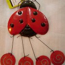 Crimson Tree Lady Bug Decorative Wind Chimes All Metal Construction