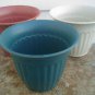 Medium  Round Flower Pots  Planter Qty 3  7 1/2" in size  Red, Green and White