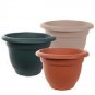 QTY 9 Large Round Flower Pot / Planter Apox 10.5" in size Green - Red - Grey