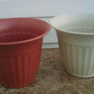 Medium  Round Flower Pot  Planter Qty 2  7 1/2" in size   White as pictured