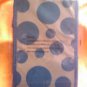 Collapsible Storage Container Blue Poka Dot and Tan Color 8" x *" 8"