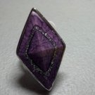 Ladies Purple Triangle Ring With Sparkle Detail