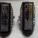 Ladies Glass Bar Ring With Rhine Stones On Side And Sparkle In Glass