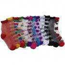 12 Pairs Of excell Women's Light Weight Mesh Crew Socks