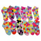 12 Pairs of Sockbin Women's Funky Ankle Socks (Fun Cubes)