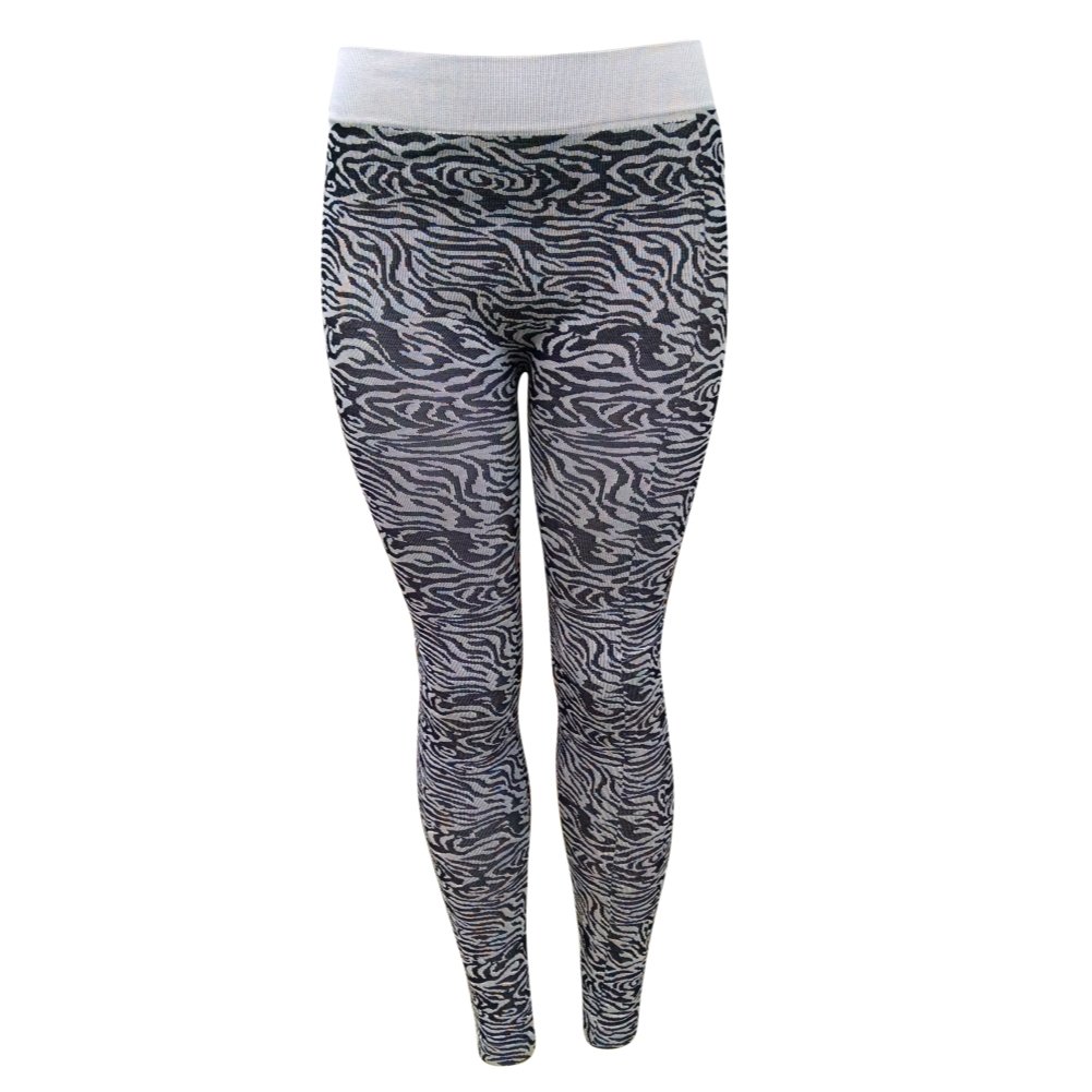 Riviera Women's Leggings, Black White Pattern Print, 3X/4X, Safari ...