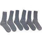 ""6 Pairs of Women's Gray Crew Socks, Cotton""