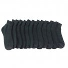 12 Pair Of excell Womens Black Quarter Ankle Athletic Socks , Sock Size 9-11