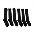 ""6 Pairs Of excell Women's Black Only Long Knee High Socks, Sock Size 9-11""