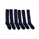 6 Pairs of excell Women's Knee High Socks, Solid Colors (Navy)
