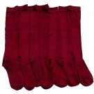 6 Pairs of excell Women's Knee High Socks, Solid Colors (Burgundy)