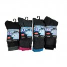 4 Pairs of excell Women's Casual Thermal Crew Socks Assorted Colors, Size 9-11