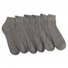 6 Pairs of Women's Quarter Length Low Cut Ankle Socks, Cotton (Gray)