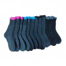 """12 Pairs of Mb55 Women's Casual Thermal Crew Socks Assorted Colors, Size 9-11